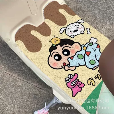 Electric vehicle foot mat | Mats That Scrape Dirt, Remove Dust - yellow-pajamas-shin-chan-3060cm-cut-into-rectangular-shape