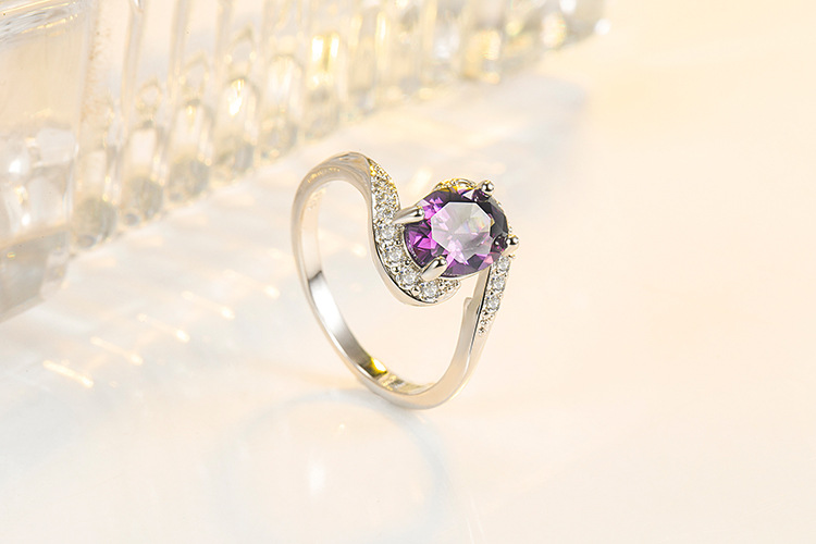 Fashion Geometric Copper Rings Plating Zircon Copper Rings