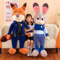 新款兔毛疯狂动物城朱迪尼克豹警官毛绒挂件公仔玩偶生日礼物批发
