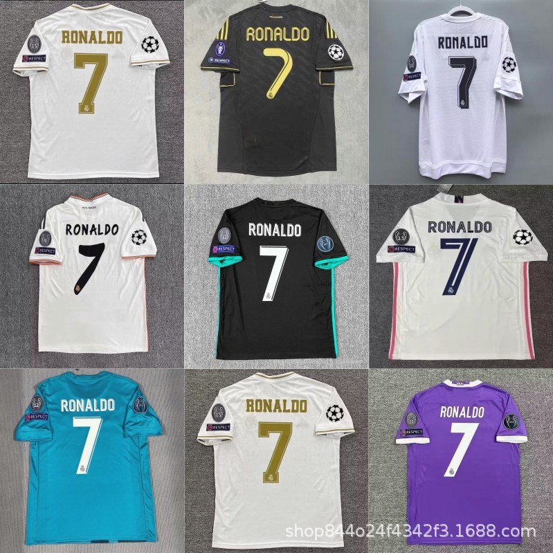 Real Madrid Retro Jersey Collection Short-Sleeved Fan Version Long-Sleeved Ronaldo Ramos Kroos Football Uniform Factory Direct Sale Real Madrid Retro Jersey Collection Short-Sleeved Fan Version Long-Sleeved Ronaldo Ramos Kroos Football Uniform Factory Direct Sale