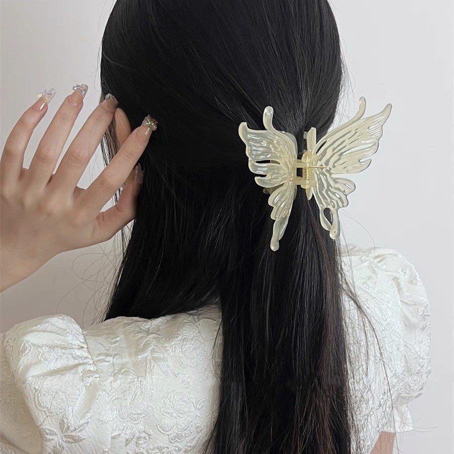 8g Weight Hair Clip, Hair Claws Hair Accessories Type 1 Piece Quantity Shopping Occasion Acrylic Material Butterfly Pattern Women's Gender Plating Design Korean Style, IG Style Style Korean Style IG Style Women's Butterfly Arylic Plating Hair Clip Hair Claws 9