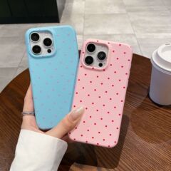 韓風ドーパミン純色波点適用iphone16 promaxリンゴ15携帯ケース14シリコン13ソフト12