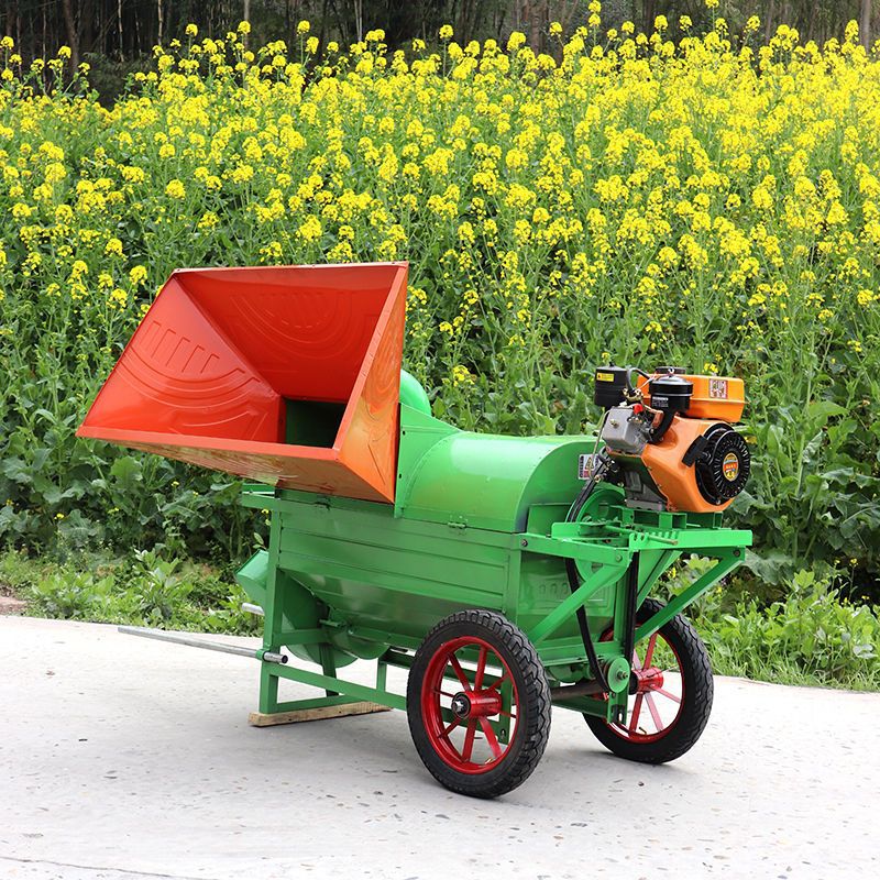 现代全喂入打油菜籽脱粒机收割机黄豆高粱小麦多功能机器秸秆粉碎