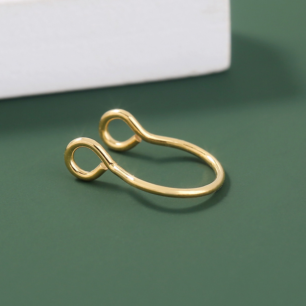 simple stainless steel U-shaped golden false nose ring punch-free jewelry