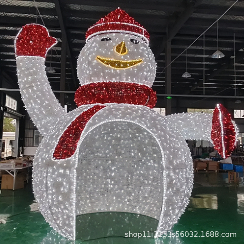 LED クリスマス雪だるまアイアンアートモデリングライトショッピングモールディスプレイ屋外景勝ライトショーライティングシーンレイアウト装飾|undefined