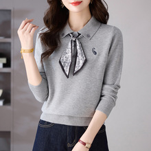 羊绒女士打底衬衫女时尚洋气时髦秋冬专柜毛衣内搭上衣针织套头衫