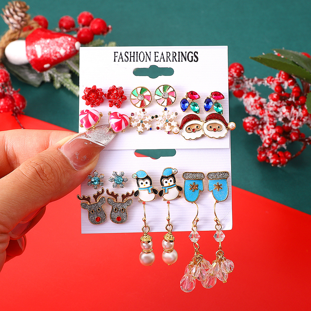 18g Weight Christmas Festival Women's Gender Cute Style Cute Earring Sets 1
