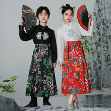 中国风儿童马面裙套装男女童国学汉服朗诵古风幼儿园儿童节演出服