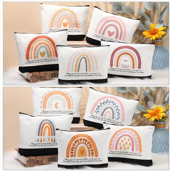Amazon Cosmetic Bag Canvas small size Zipper Bag Storage Bag Cross-border Portable Cosmetic Bag AliExpress Pencil Bag
