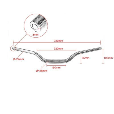 msx 125 du Kadi 696/796/795 M1000 modified motorcycle universal reducing handlebar 28.6mm