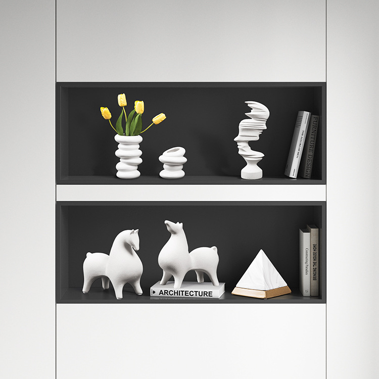 Modern simplicity black and white ceramic ornaments TV cabinet wine…