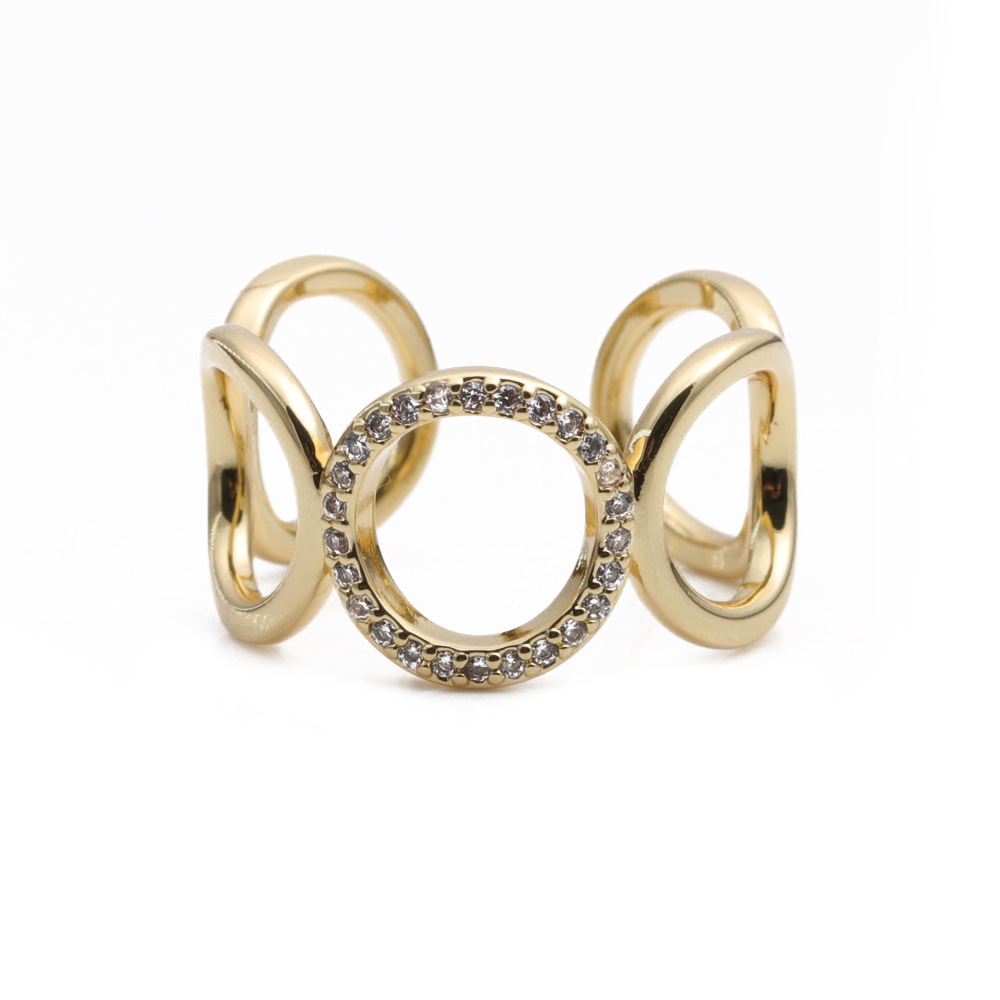 Fashion diamond chain wide openning ring