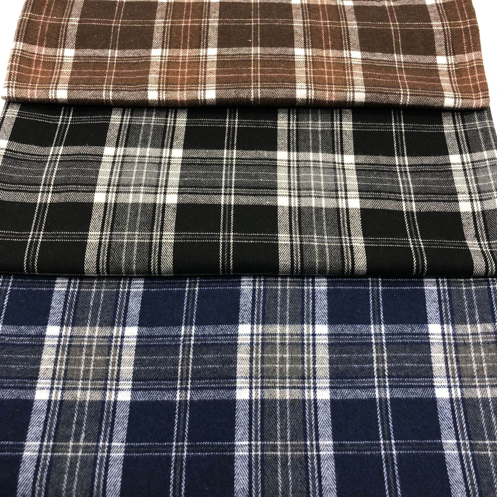 现货斜纹磨毛涤棉格子布 童装衬衫格子面料 21支色织格子装饰布料