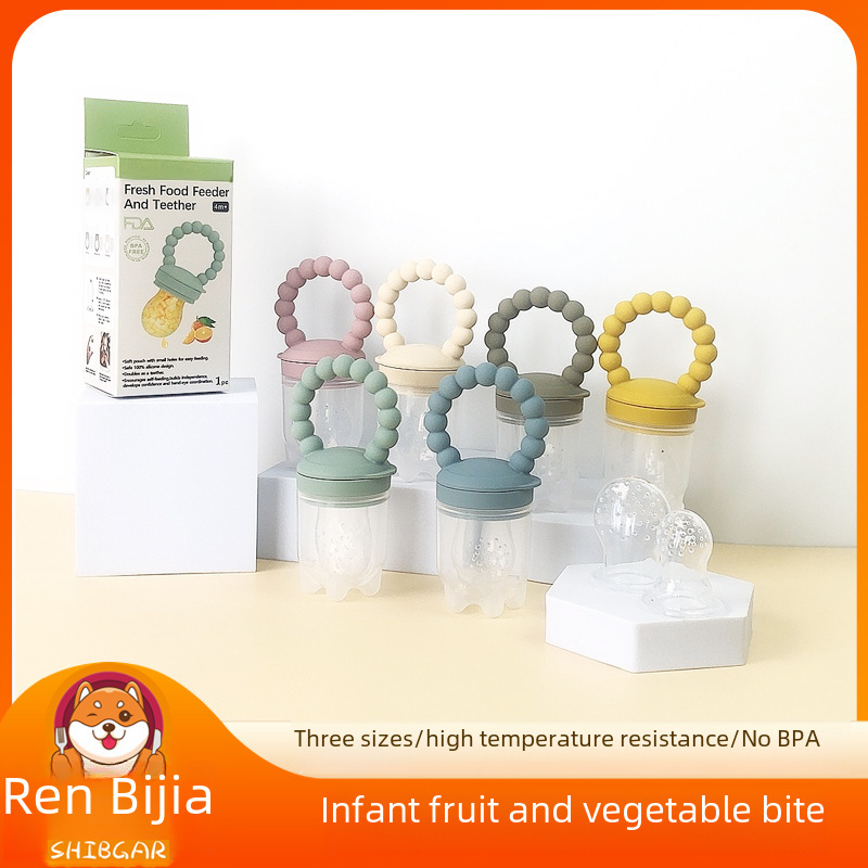 Baby Silicone Fruit and Vegetable Bite Bite Music Infants Eat Fruit Supplementary Food Bite Bag Feeding High Temperature Resistant Food Grade