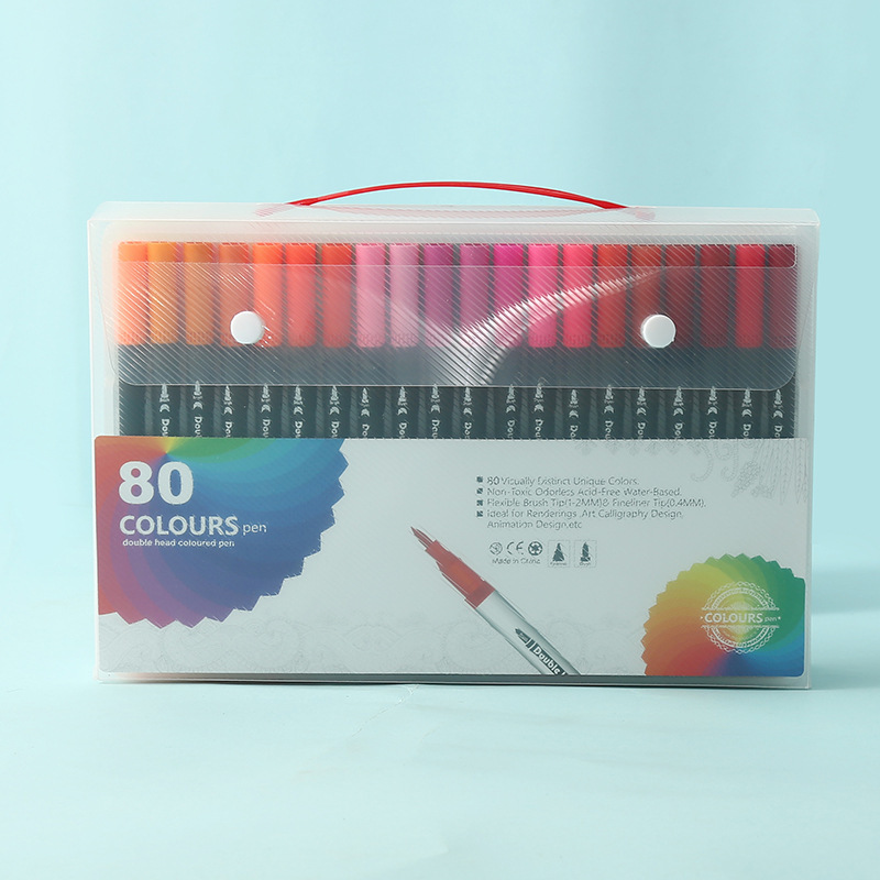 Bolígrafo de acuarela de doble punta, 120 colores, lavable, respetuoso con el medio ambiente, juego de pinceles para niños, pintura artística para estudiantes, bolígrafo de línea de gancho a base de agua