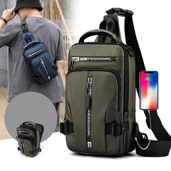 Cross-border exclusive new men's multifunctional chest bag, fashionable and casual shoulder crossbody bag, waterproof space cloth small backpack