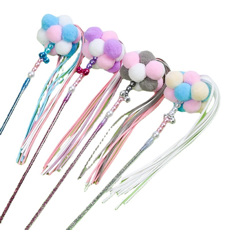 Hada divertido gato palo mordedura-resistente gato juguete perezoso divertido gato artefacto pluma Bell gato suministros para mascotas al por mayor transfronteriza