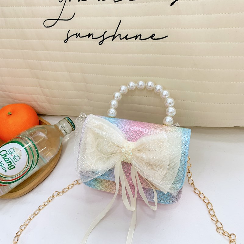 Bolsos de moda coreana para niños de perlas, bolsos de mano de perlas, bolsos de hombro para chicas lindas.