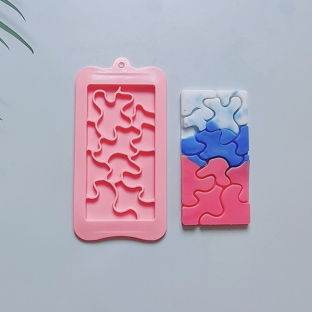 Puzzles chocolate 168 molde de silicona pastel helado pudín molde de postre jabón utensilios