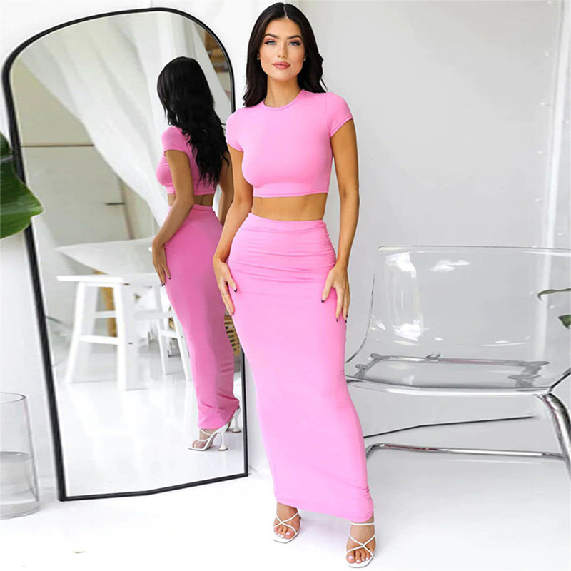 Shorts Set For Women Summer Cropped T-shirt And High-waisted Shorts_voghion.com