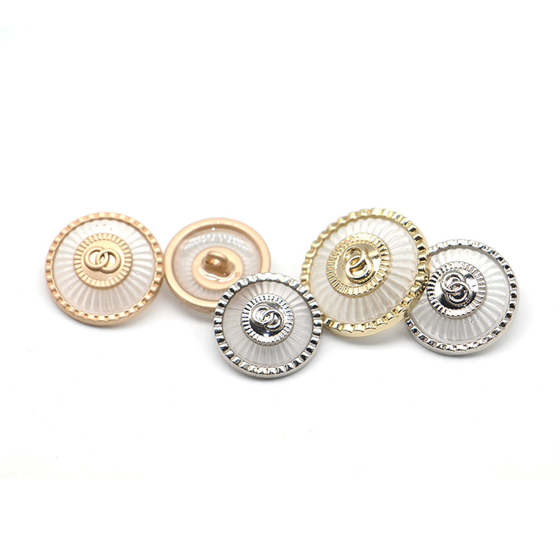 金属大衣扣小香风风衣毛衣毛呢大衣羊绒外套双圈透明扣子圆形钮扣