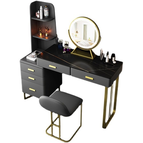 Nordic simple light luxury slate dressing table with mirror solid wood dressing table small apartment storage cabinet integrated dressing table