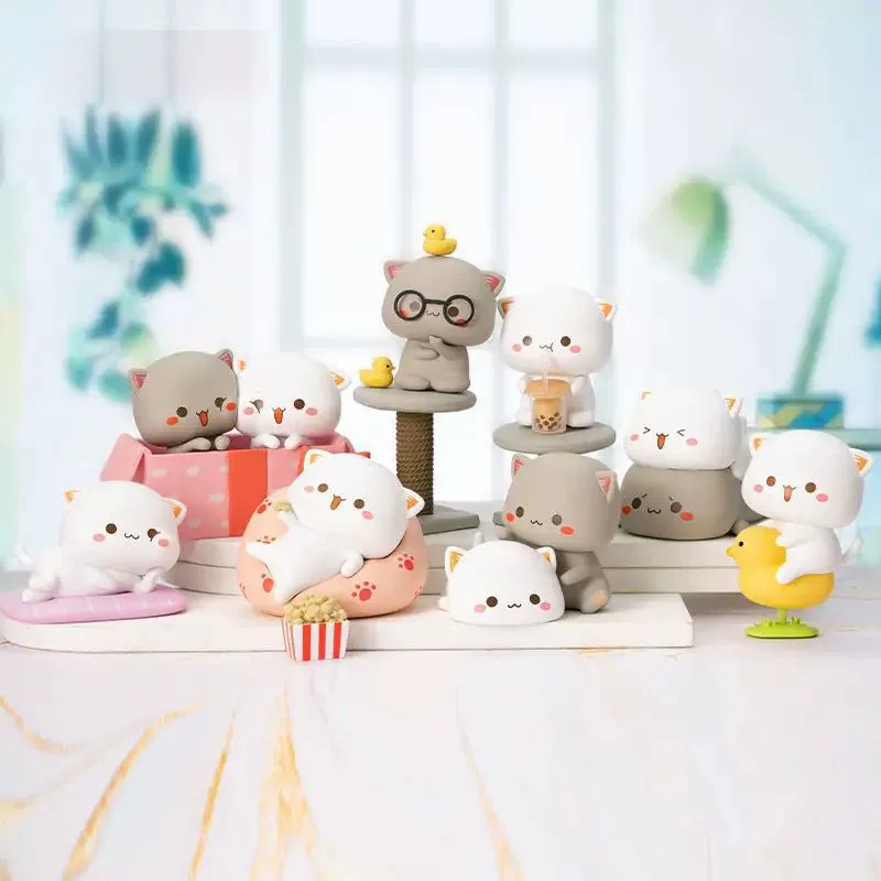 Blind box фигурка Peach Cat, милое настольное украшение, коллекционная 15 см