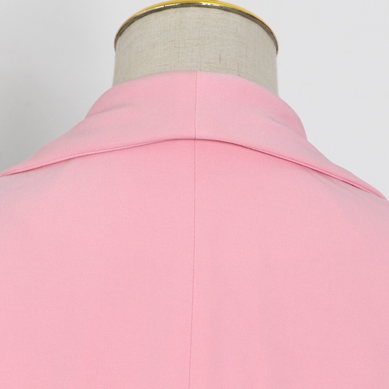 2021 Autumn and Winter New Blouse and Pants Pink Simple Lace Suit High Waist Narrow Bottom of a Trouser Leg Trousers in Pant Sets