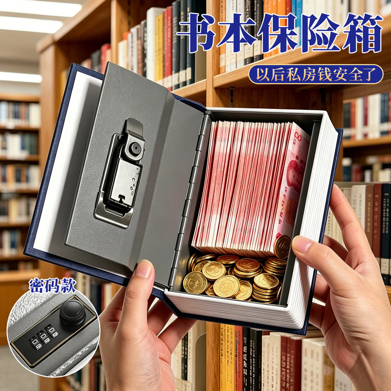 Reversible Book-Shaped Safe Password Box Money Box 2026 Boys and Girls Model Savings Bank Children's Storage Box Family