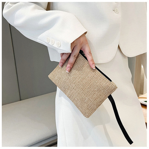 Cross-border cotton and linen handbag for women  new simple trend Harajuku style wallet bag fashion mobile phone zero wallet bag 