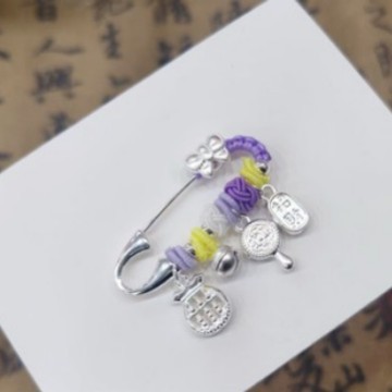 S925 Pregnant Women's Pin Dragon Snake Baby Sterling Silver 999 Pendant Baby Newborn Kidsren's Brooch to Calm down When Going Out