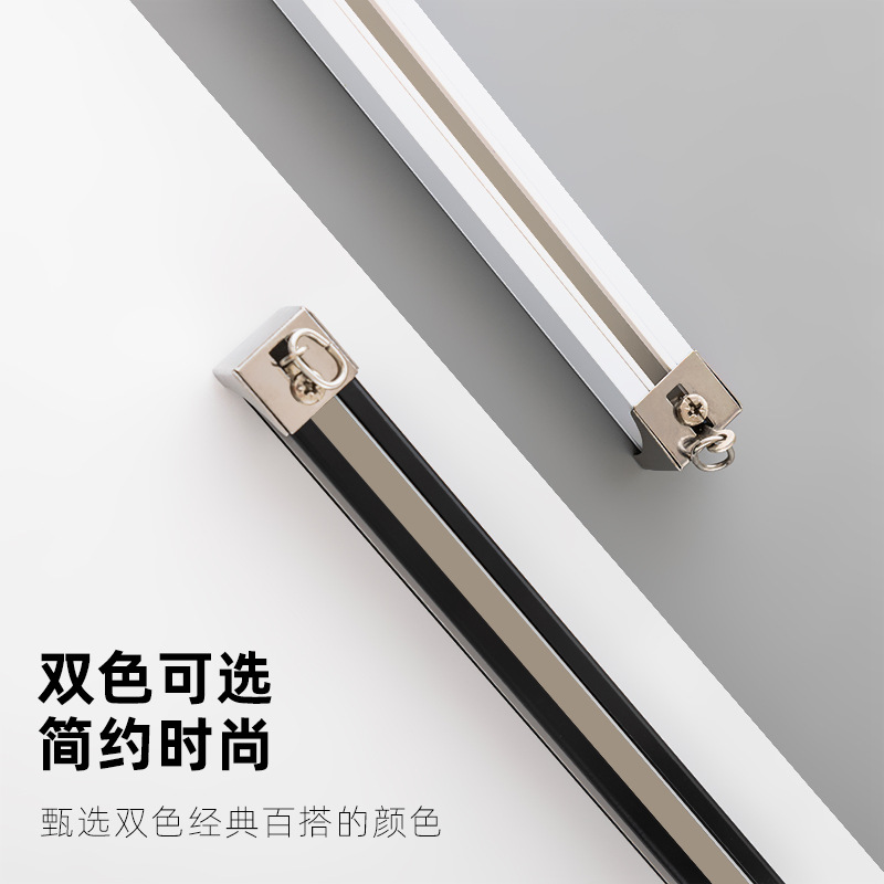 Carril recto silencioso de aleación de aluminio tipo extra grueso cortina pista polea deslizante montado en la parte superior lateral monorril doble carril moderno y simple