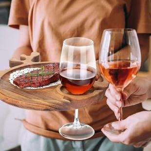 Creative Wooden Tray Christmas Decoration Pizza Steak Fruit Dinner Plate Picnic Camping Antler Wine Glass Tray