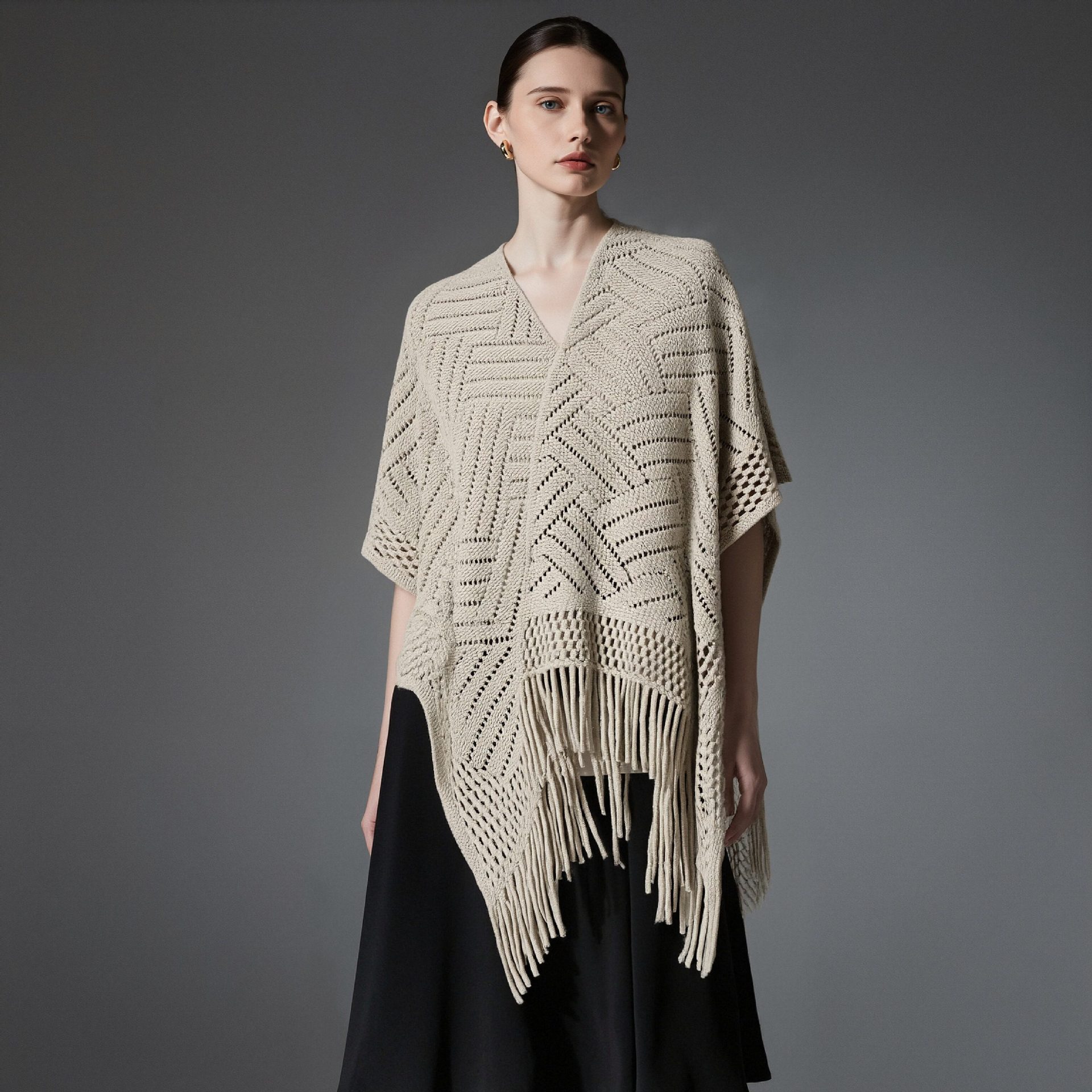 Amazon explosión de comercio exterior Europa y América primavera, verano y otoño nuevas damas de color sólido bordas delgadas de tejido con hoyos