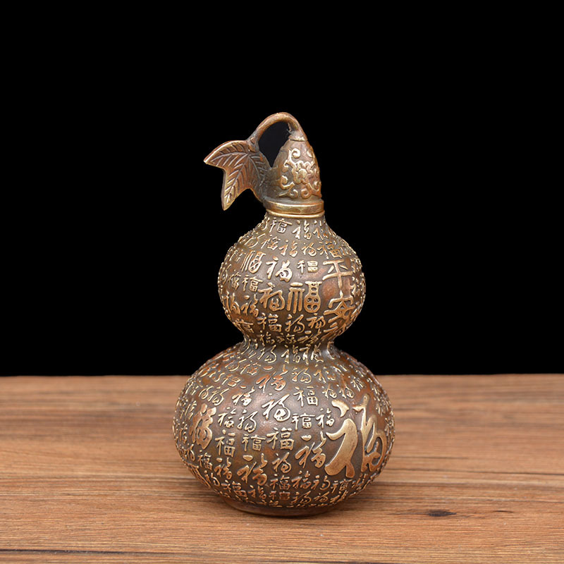 宏达  百福铜树叶葫芦 仿古铜器礼品摆件|ms