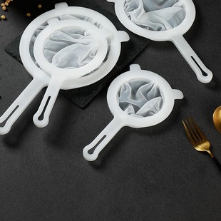 Soy milk Chinese medicine handle binaural filter juice milk dregs separator kitchen tool handheld mesh colander wholesale