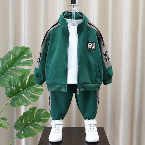 Blue-Nosed Deer Boys' Autumn Set 2024 New Trendy Children's Sports Spring and Autumn Season Baby Two-Piece Set Cool
