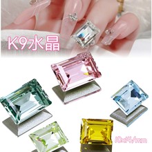 K9水晶尖底鑽10x14/mm長方直角冰糖堆鑽長方形立體玻璃美甲鑽配飾