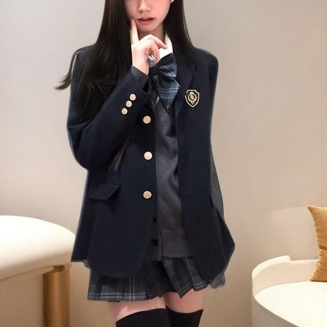 キャンパススタイル JK 制服スーツ 2025 春と秋の本物のオリジナル日本カレッジスタイル学生スクール供給ジャケットトップ女性|undefined