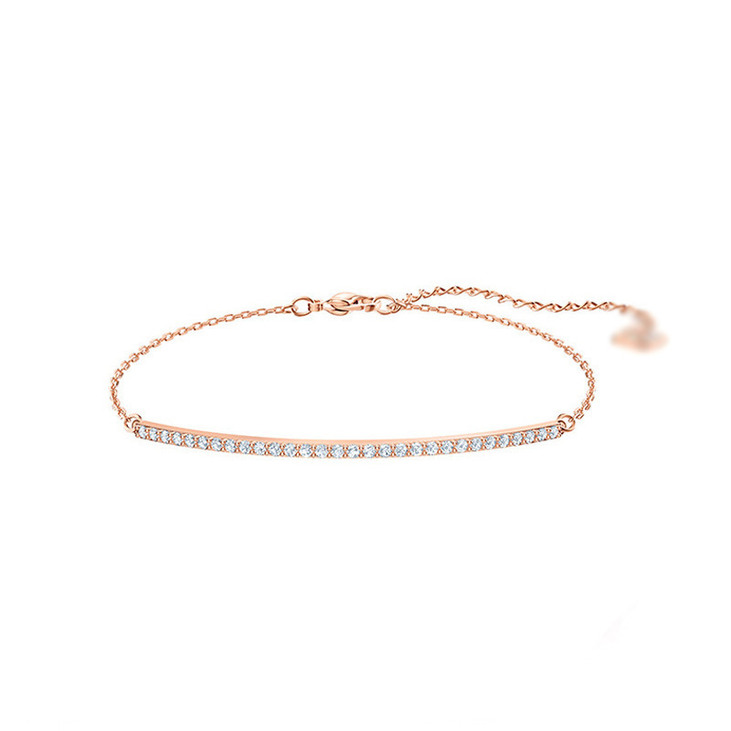 Swarovski 1:1 Replica Only Smile Bracelet for Women, Swarovski Element Crystal Simple Single-Line Bracelet, Factory Direct Delivery