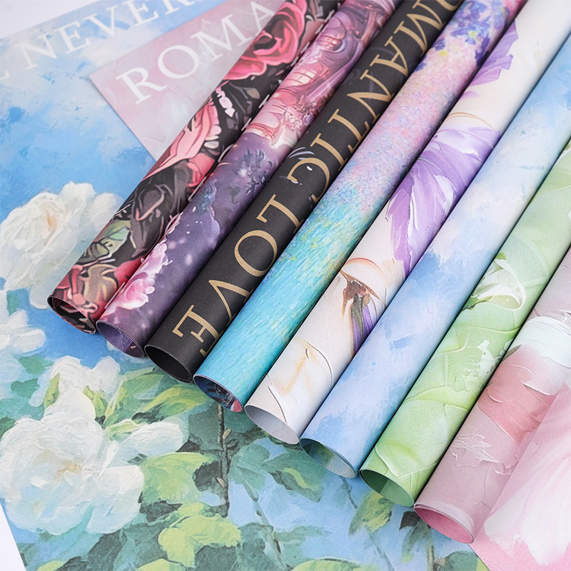 520 Día de San Valentín dulce flor ondulado papel de embalaje de flores de papel de arte ramo de flores materiales de florista materiales de flor