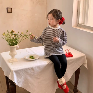 韩版防晒衣儿童衣服新款洋气男童女童时髦宽松长袖条纹T恤上衣