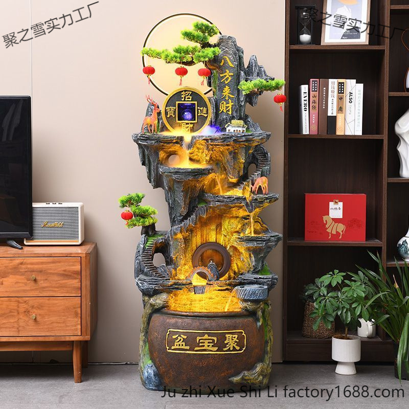 假山流水喷泉客厅招财办公室循环水装饰景观落地摆件流水生财风水
