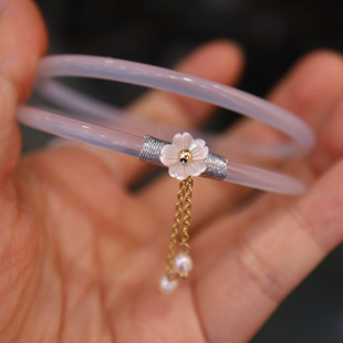 Natural chalcedony agate bonding bracelet female powder shell pearl polar agate fine strip girl bracelet jade wholesale