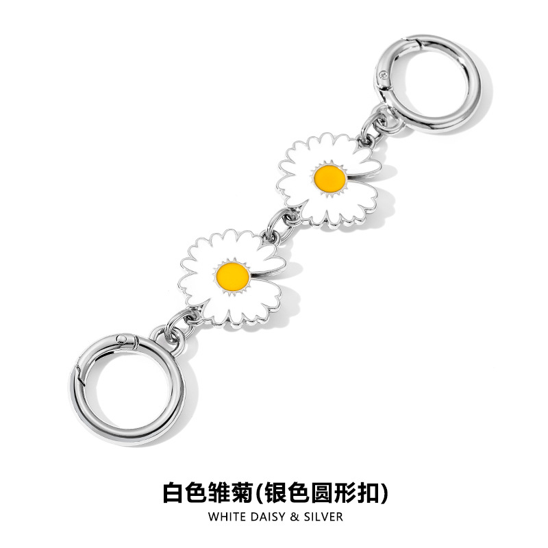 H- 7.75kg 화이트 데이지 실버 스프링 후프 체인 13.5CM