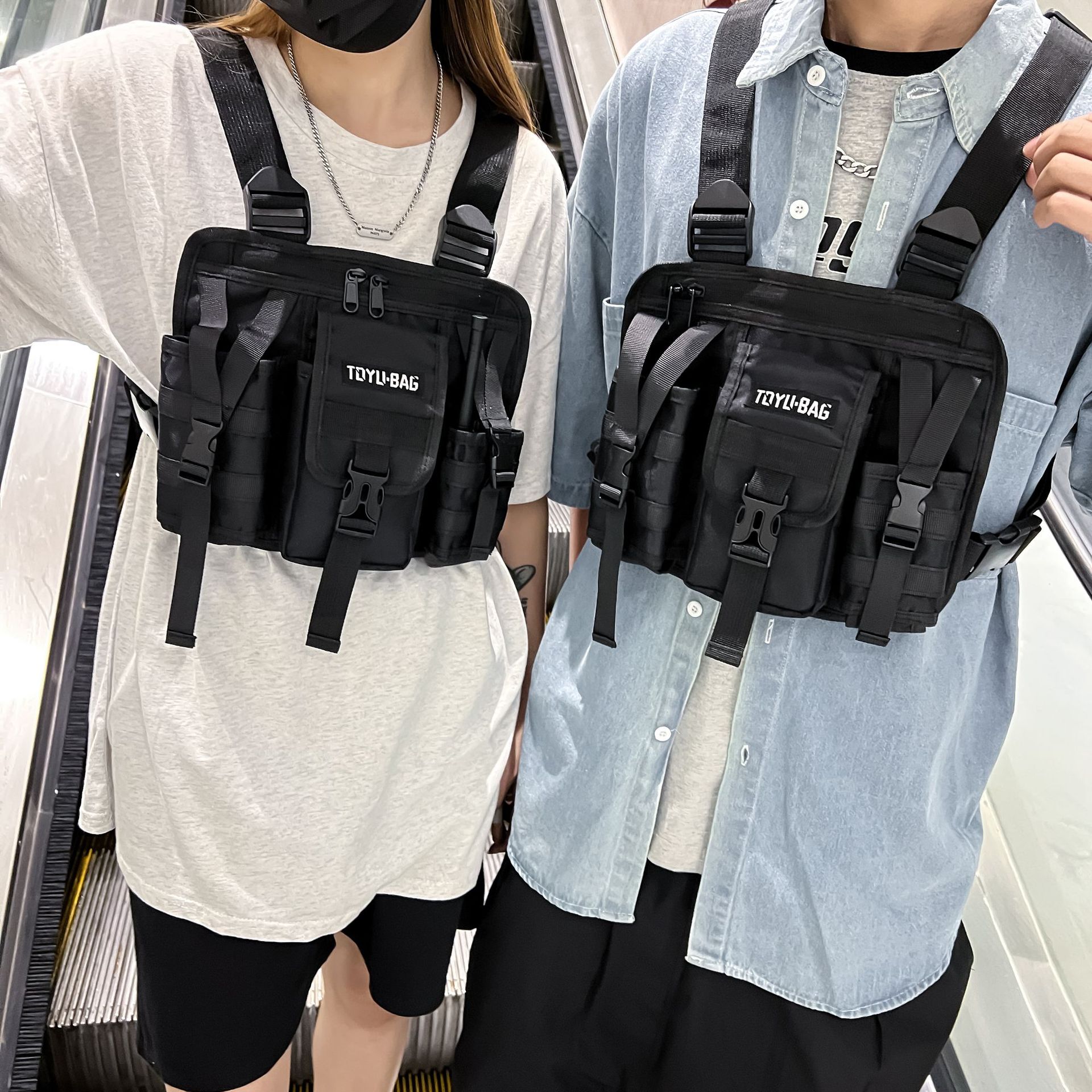 Tactical function backpack 2024 new trend fashion multi-functional chest bag outdoor mountaineering leisure tooling bag wholesale