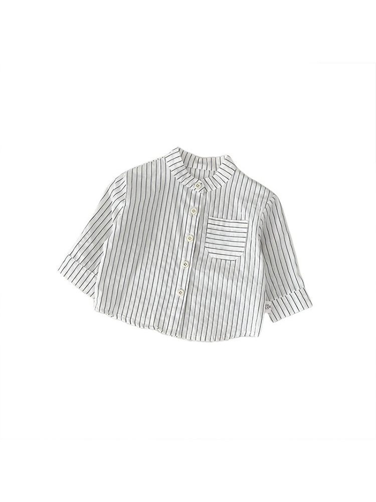 Camisa para niños 2024 primavera y otoño abrigo infantil bebé camisa de manga larga estilo coreano bebé rayas ropa a juego