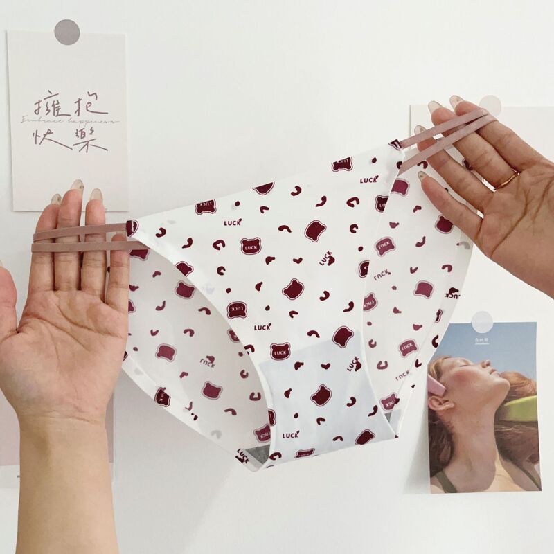 Interesting and hopeful ~ cute girl printed Japanese seamless underwear women's summer Thin Thin Thin sexy women's briefs