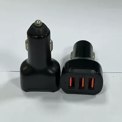 New car charger one drag three car multi-port usb charger cigarette lighter PD three-port fast charging head (Mobil şarj cihazları) - 48a-bare-metal