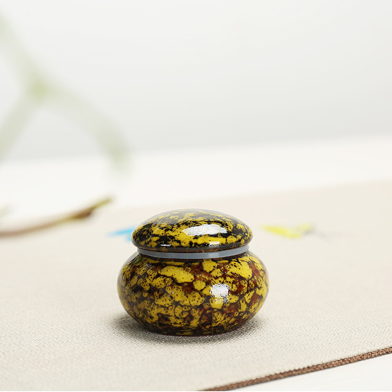 Latas de té Mini latas de cerámica Latas de té de cambio de horno Latas selladas de almacenamiento portátil Latas de yeso de viaje Latas de polvo perfumadas